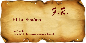 Filo Roxána névjegykártya
