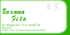 roxana filo business card